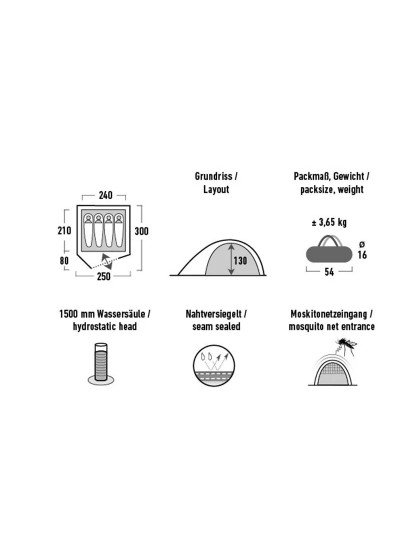 High Peak Kiruna 4 Kişilik Kamp Çadırı