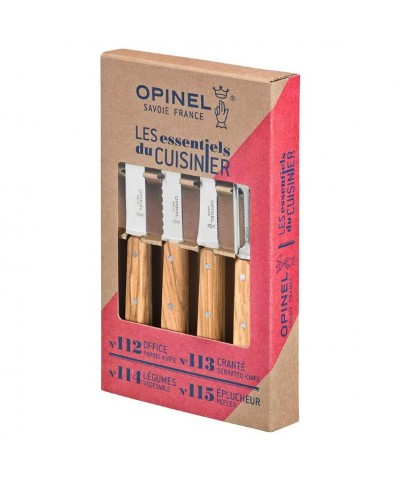 Opinel Olive 4 Essentials Mutfak Bıçağı Seti