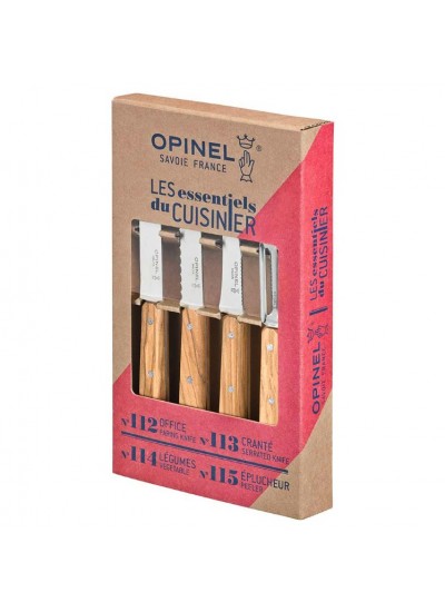 Opinel Olive 4 Essentials Mutfak Bıçağı Seti