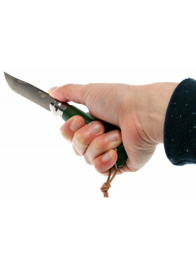 Opinel Inox No 8 Gürgen Saplı Paslanmaz Çelik Haki Çakı