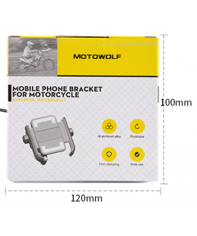 Motowolf Telefon Tutucu Gidon Bağlama Metal Vidalı Sıkma