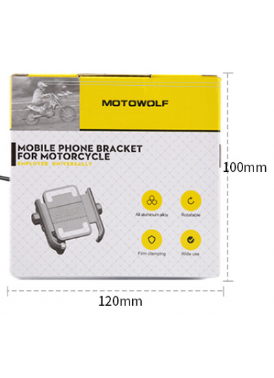 Motowolf Telefon Tutucu Gidon Bağlama Metal Vidalı Sıkma Motowolf Telefon Tutucu Gidon Bağlama Metal Vidalı Sıkma