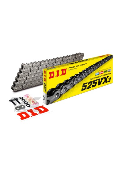 DID 525 VX3 Çelik 112 Bakla Motosiklet Zinciri