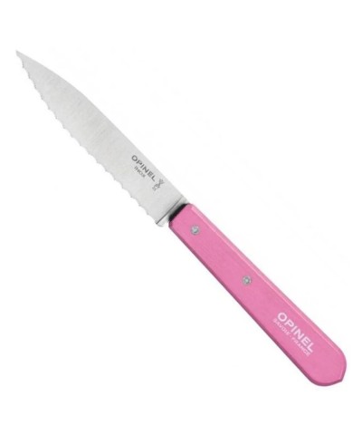 Opinel Essential No:113 Paslanmaz Çelik Tırtıklı Soyma Bıçağı Pembe