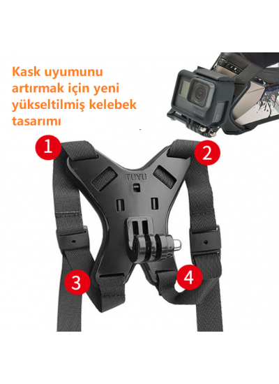 Kask Kamera Çene Tutucu 4 Bacaklı Esnek Kırılmaz Yeni Model