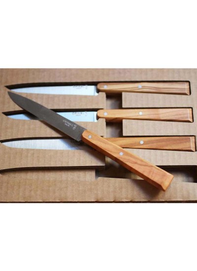 Opinel Bon Appetit South 4'lü Naturel Zeytin Saplı Sofra Bıçağı N°125 Opinel Bon Appetit South 4'lü Naturel Zeytin Saplı Sofra Bıçağı N°125