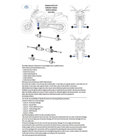 Yamaha MT25 Koruma Takozu 6'lı Tam Set