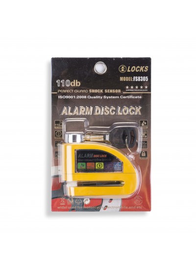 Alarmlı Disk Kilidi Sarı Renk