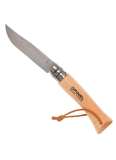 Opinel Inox 7 No Ahşap Deri Askılı Paslanmaz Çelik Çakı