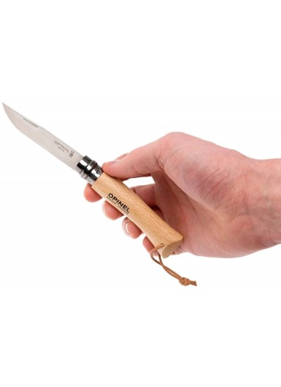 Opinel Inox 7 No Ahşap Deri Askılı Paslanmaz Çelik Çakı