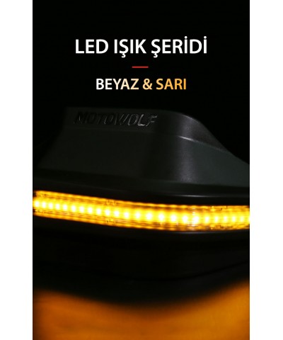 Motowolf Ledli Denge Topuzlu Elcik Koruma Sarı Beyaz Işık