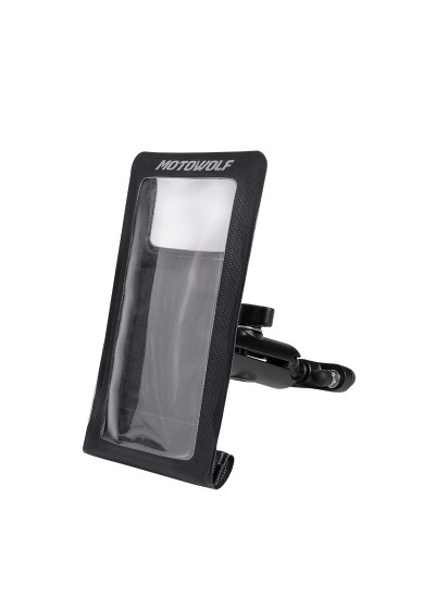 Motowolf Su Geçirmez Çantalı Dokunmatik Telefon Tutucu Ayna Bağlama
