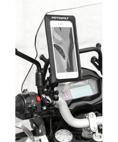 Motowolf Su Geçirmez Çantalı Dokunmatik Telefon Tutucu Ayna Bağlama
