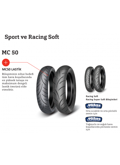 MİTAS 130 70 17 MC 50 SPORT ARKA LASTİK 130/70-17 62H TL