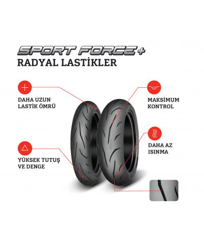 KAWASAKI NİNJA 250R ÖN LASTİK SPORT FORCE RADIAL 110/70 ZR 17 54W KAWASAKI NİNJA 250R ÖN LASTİK SPORT FORCE RADIAL 110/70 ZR 17 54W