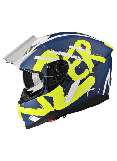 Güneş Vizörlü Çift Kabuk Full Face Lazer Rafale Kask