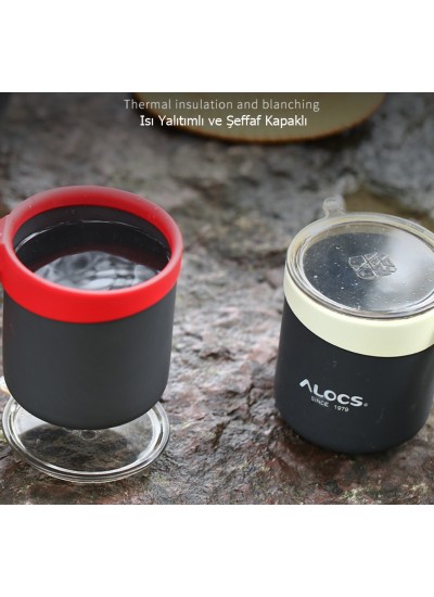 Alocs Isı Yalıtımlı Termal ve Şeffaf Kapaklı 400ml Bardak Alocs Isı Yalıtımlı Termal ve Şeffaf Kapaklı 400ml Bardak