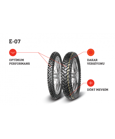 CRF 250 L ARKA LASTİK E07 PLUS YENİ DESEN 120/80-18 M/C 62T MİTAS