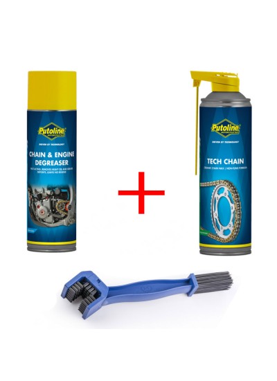 Putoline Zincir Temizleme ve Tech Chain Zincir Yağ+Zincir Temizleme Fırça