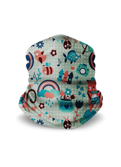 Kuş Desenli Çocuk Çocuk ve Yetişkin Motosiklet Buff'ı