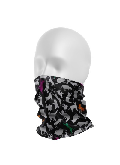 Kedi Silüetli Çocuk ve Yetişkin Motosiklet Buff'ı