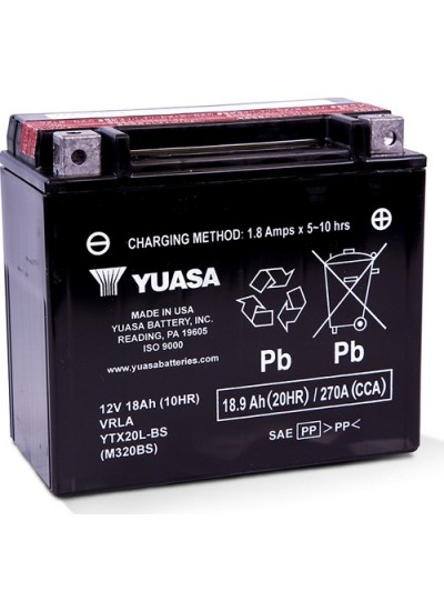 Yuasa YTX20L-BS H.Davidson Honda Kawasaki Triumph Yamaha Akü