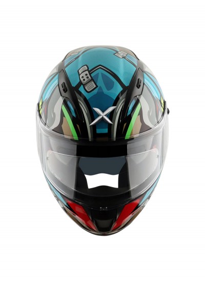 Axor Street Bobby Hex Blue Kapalı Full Face Kask Axor Street Bobby Hex Blue Kapalı Full Face Kask