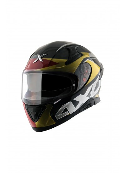 Axor Apex Chrometech Red and Gold Full Face Kapalı Kask Axor Apex Chrometech Red and Gold Full Face Kapalı Kask