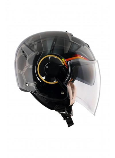 Axor Striker Hitman Black Yellow Açık Kask Axor Striker Hitman Black Yellow Açık Kask
