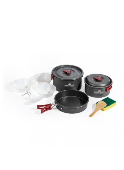 11 Parça Kamp Tencere Tava ve 4 Çatal Kaşık Bıçak Seti