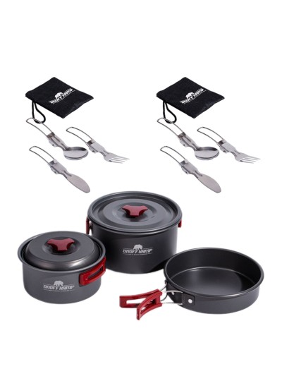11 Parça Kamp Tencere Tava ve 2 Çatal Kaşık Bıçak Seti