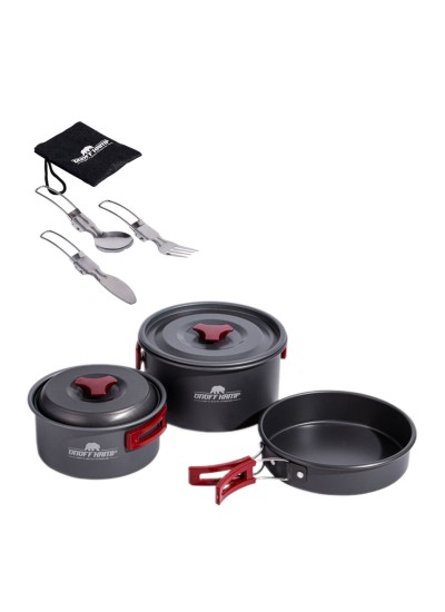 11 Parça Kamp Tencere Tava ve Çatal Kaşık Bıçak Seti