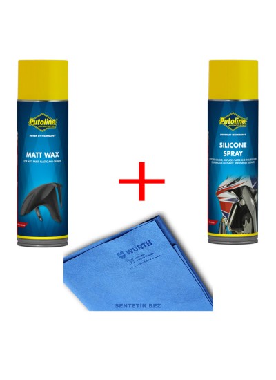 Putoline Silikon Sprey ve Matt Wax Yüzey Koruma 500 ML+Würth Sentetik Bez