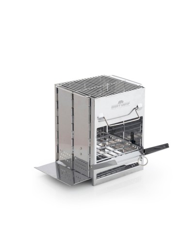 Katlanır Paslanmaz Çelik Kamp Sobası Izgaralı Ateş Kutusu Taşınabilir Mangal Ocak