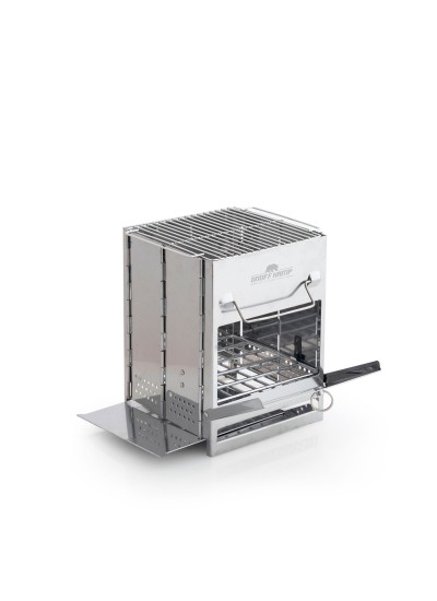 Katlanır Paslanmaz Çelik Kamp Sobası Izgaralı Ateş Kutusu Taşınabilir Mangal Ocak