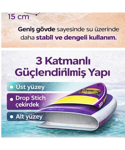 Paddle Board Sup VR Cat Edition Bodi Cyber  Şişme Stand 350x84x15cm Full Set Hediyeli