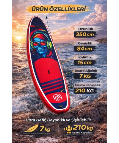 Paddle Board Sup Bodi Power Head Şişme Stand 350x84x15cm Full Set Hediyeli
