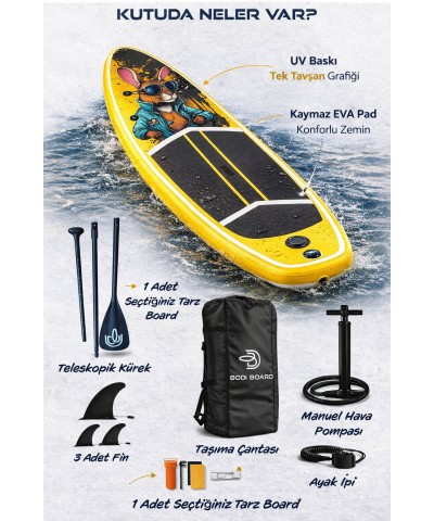 Paddle Board Sup Bodi Bunny Cool Şişme Stand 350x84x15cm Full Set Hediyeli