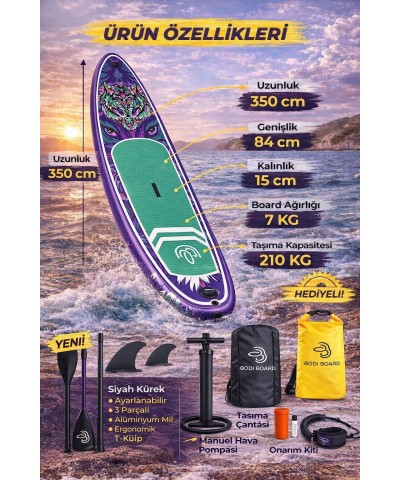 Paddle Board Sup Bodi Neo Şişme Stand 350x84x15cm Full Set Hediyeli