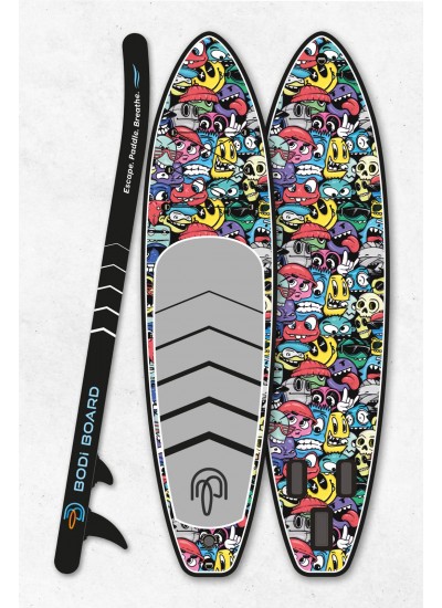 Paddle Board Sup Bodi Emoji Head Şişme Stand 350x84x15cm Full Set Hediyeli