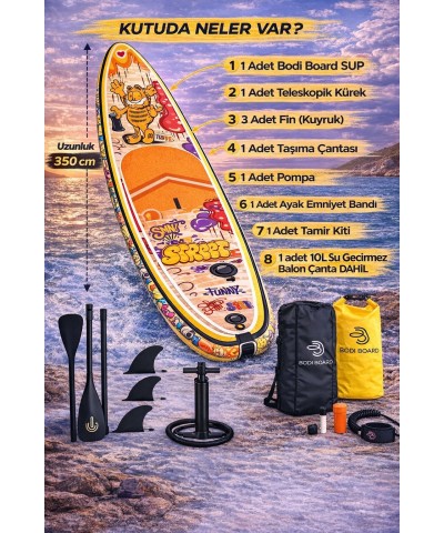 Paddle Board Sup Naughty Cat Şişme Stand 350x84x15cm Full Set Hediyeli
