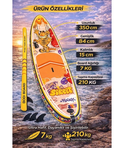 Paddle Board Sup Naughty Cat Şişme Stand 350x84x15cm Full Set Hediyeli