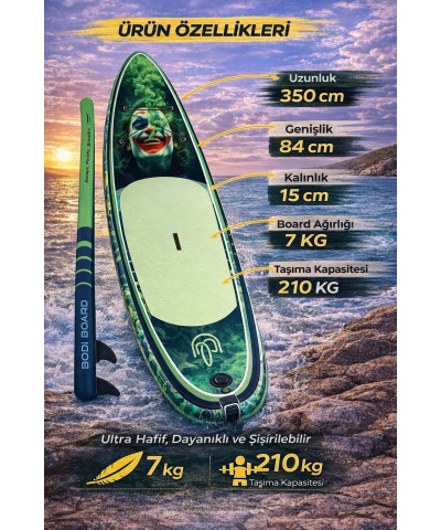 Paddle Board Sup Crazy Joker Şişme Stand 350x84x15cm Full Set Hediyeli