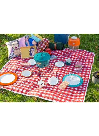 Kamp Piknik Kareli Yer Bezi Retro 10 Renk 160x160