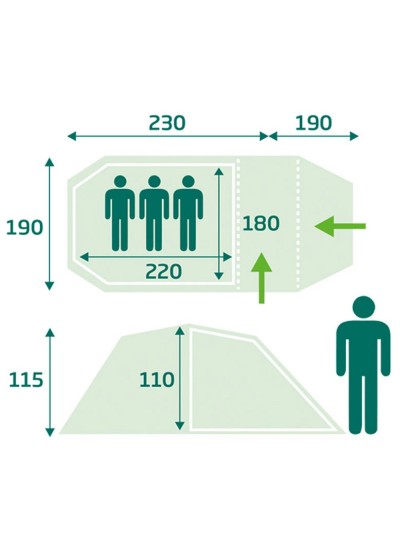 Loap Campa 3 Kişilik Drytec Su Geçirmez Kamp Çadırı Loap Campa 3 Kişilik Drytec Su Geçirmez Kamp Çadırı