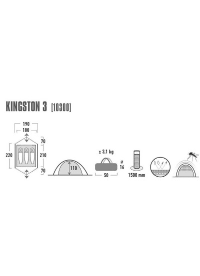 High Peak Kingston 3 Kişilik Kamp Çadırı