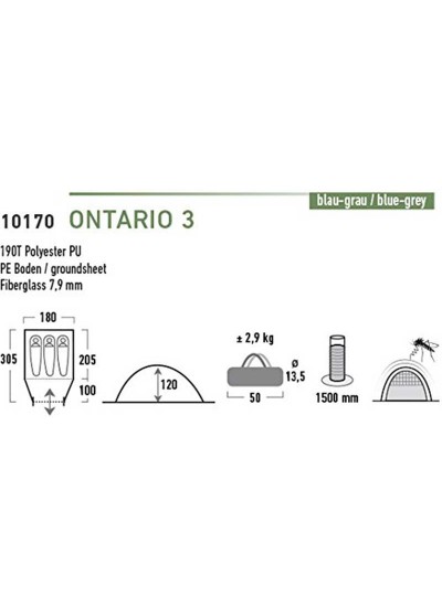 High Peak Ontario 3 Kişilik Kamp Çadırı