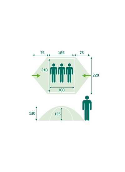 Loap Galaxy 3 Kişilik Kamp Çadırı Su Geçirmez Dış Kabuk Loap Galaxy 3 Kişilik Kamp Çadırı Su Geçirmez Dış Kabuk