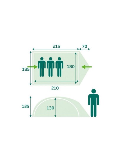 Loap Hiker 3 Kişilik Fresh & Black Kamp Çadırı Loap Hiker 3 Kişilik Fresh & Black Kamp Çadırı