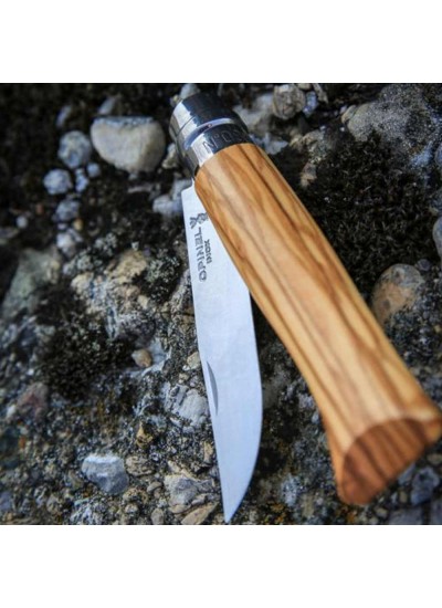 Opinel Inox 8 No Ahşap Kutulu & Kılıflı Zeytin Saplı Çakı